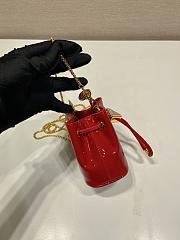 Bagsaaa Prada Patentm Cherry Red Leather Mini Pouch - 10*12*7cm - 3