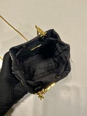 	 Bagsaaa Prada Sequined Satin Black Mini Pouch - 10*12*7cm - 2
