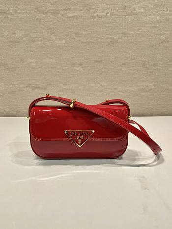 	 Bagsaaa Prada Shoulder Patent Leather Bag in Cherry Red - 10.5*20.5*4cm