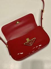 	 Bagsaaa Prada Shoulder Patent Leather Bag in Cherry Red - 10.5*20.5*4cm - 4