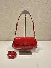 	 Bagsaaa Prada Cherry Red Patent Leather Shoulder Bag - 24*11*4cm - 1