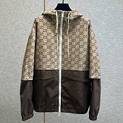	 Bagsaaa Gucci GG COTTON FABRIC JACKET WITH ZIPPER Brown - 1