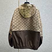 	 Bagsaaa Gucci GG COTTON FABRIC JACKET WITH ZIPPER Brown - 3