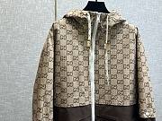 	 Bagsaaa Gucci GG COTTON FABRIC JACKET WITH ZIPPER Brown - 2