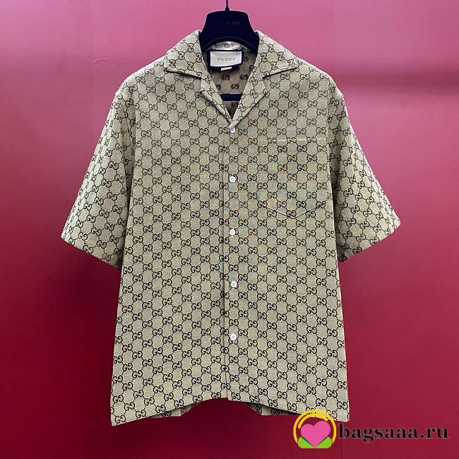 Bagsaaa Gucci GG linen-blend shirt - 1