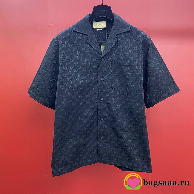 	 Bagsaaa Gucci GG linen-blend shirt in black - 1