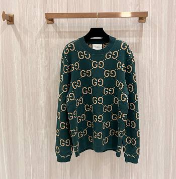 Bagsaa Gucci GG wool jacquard sweater in green