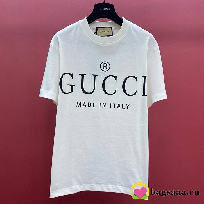 Bagsaaa Gucci Made In Italy White T-Shirt - 1