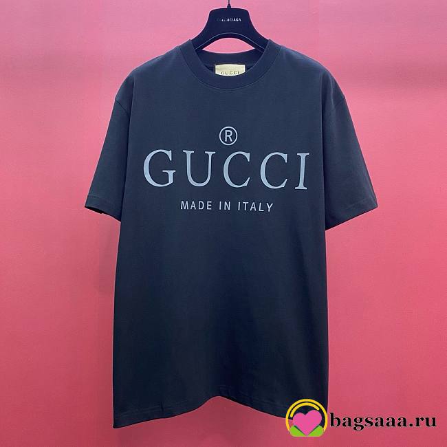 	 Bagsaaa Gucci Made In Italy Black T-Shirt - 1