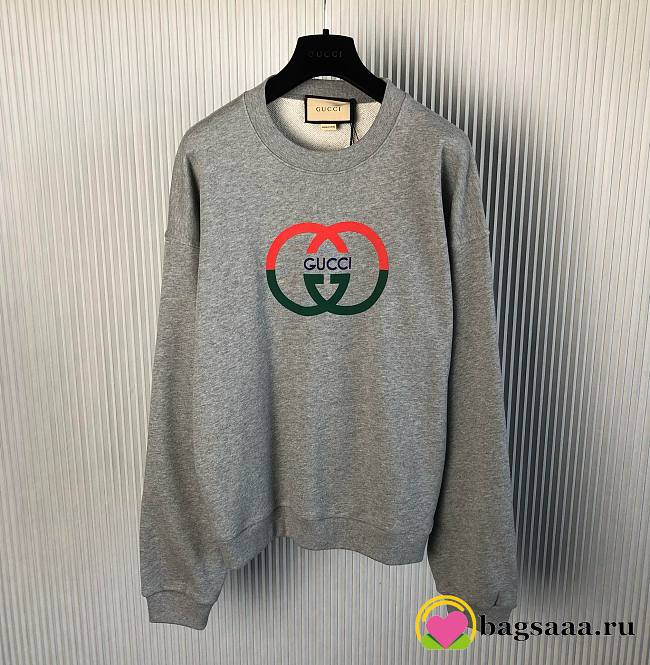 Bagsaaa Gucci Sweater with Interlocking G Grey - 1