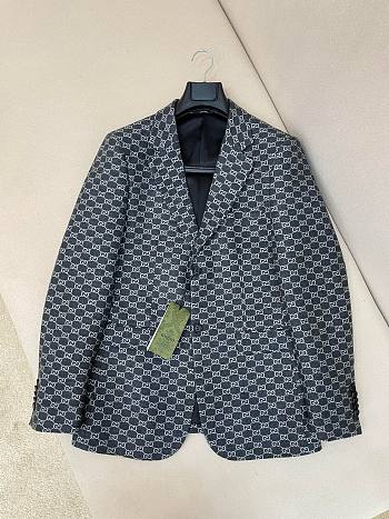 Bagsaaa Gucci GG-print flannel blazer