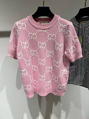 Bagsaaa Gucci GG knit wool top in pink - 1