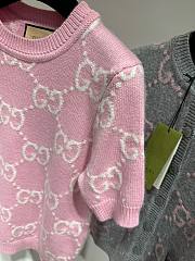 Bagsaaa Gucci GG knit wool top in pink - 4