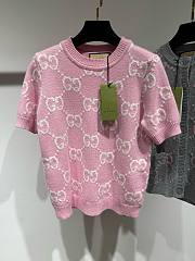 Bagsaaa Gucci GG knit wool top in pink - 2