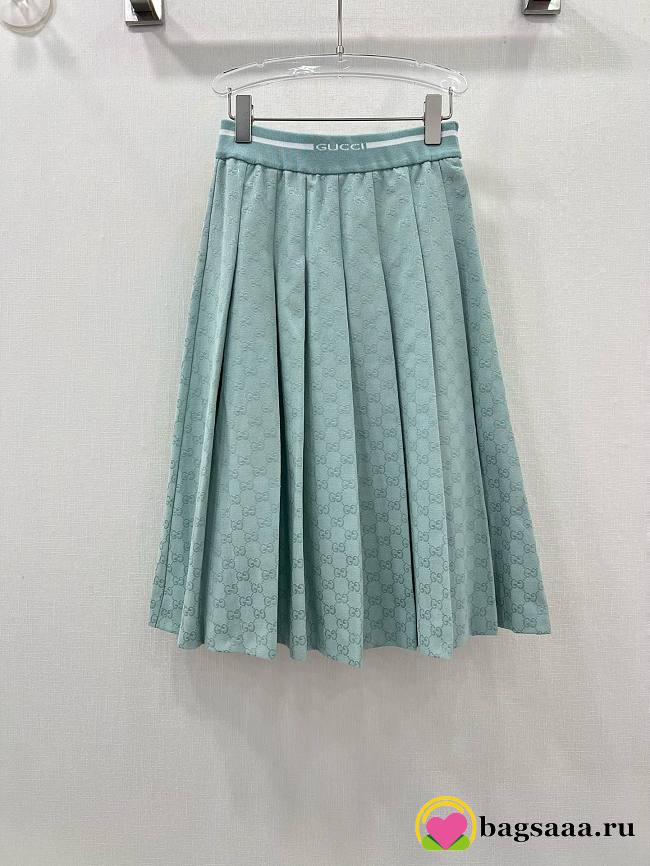 Bagsaaa Gucci Blue GG Enoby Long Skirt - 1