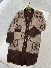 Bagsaaa Gucci GG Mohair Wool Long Cardigan In Beige - 1
