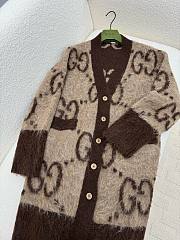 Bagsaaa Gucci GG Mohair Wool Long Cardigan In Beige - 5