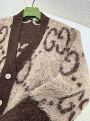 Bagsaaa Gucci GG Mohair Wool Long Cardigan In Beige - 3