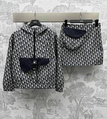 Bagsaaa Dior 24 Spring Saddle Pocket Suit Set hooded windbreaker and A-lined Skirt