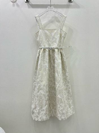 Bagsaaa Dior Mid-Length Belted Dress White Gold Tone Butterfly