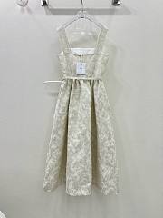 Bagsaaa Dior Mid-Length Belted Dress White Gold Tone Butterfly - 4