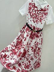 Bagsaaa Dior Belt Dress White and Red Butterfly - 3
