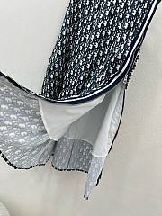 Bagsaaa Dior Oblique Jacquard Zipper Blue Long Skirt - 3