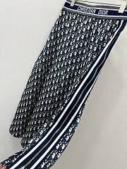 Bagsaaa Dior Oblique Jacquard Zipper Blue Long Skirt - 4