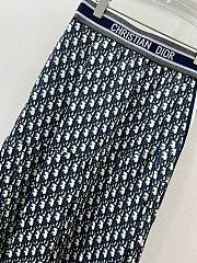 Bagsaaa Dior Oblique Jacquard Zipper Blue Long Skirt - 6