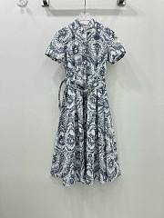 Bagsaaa Dior Toile de Jouy Soleil Pattern Belt Dress - 2