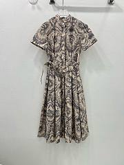 Bagsaaa Dior Toile de Jouy Soleil Pattern Belt Dress - 3