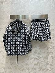 Bagsaaa Dior Macrocannage Short-Sleeved Hooded Short Anorak and Skirt - 2