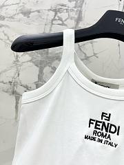 Bagsaaa Fendi Logo Embroidered Knitted Tank Top - 3