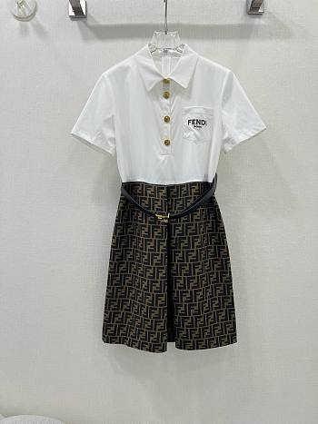 Bagsaaa Fendi Shirt Belt Dress FF Pattern 