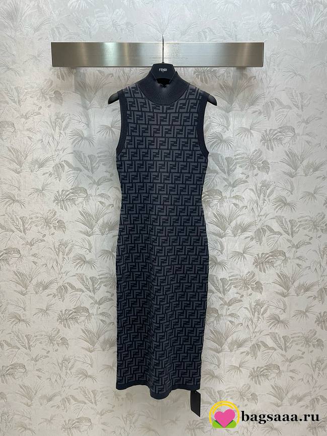 Bagsaaa Fendi Grey Sleeveless Dress - 1