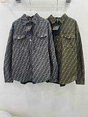 Bagsaaa Fendi All-Over Monogram Jacquard Overshirt With Pocket - 1