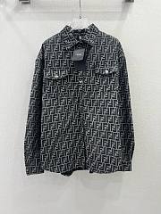 Bagsaaa Fendi All-Over Monogram Jacquard Overshirt With Pocket - 2