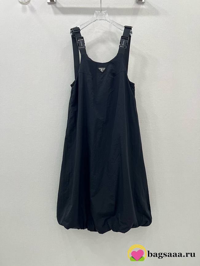 Bagsaaa Prada Black Gabardine Mini Dress  - 1