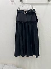 Bagsaaa Prada Midi Pleat Skirt With Triangle Pouch Belt - 3