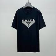 Bagsaaa Prada Triangle Logo Black T-Shirt - 1