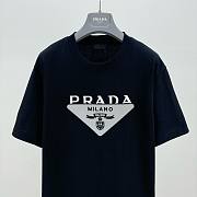 Bagsaaa Prada Triangle Logo Black T-Shirt - 6