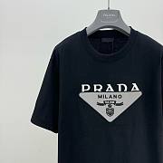 Bagsaaa Prada Triangle Logo Black T-Shirt - 4