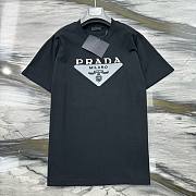 Bagsaaa Prada Triangle Logo Black T-Shirt - 2