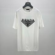 	 Bagsaaa Prada Triangle Logo White T-Shirt - 1