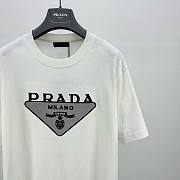 	 Bagsaaa Prada Triangle Logo White T-Shirt - 6