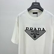 	 Bagsaaa Prada Triangle Logo White T-Shirt - 3