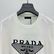	 Bagsaaa Prada Triangle Logo White T-Shirt - 2