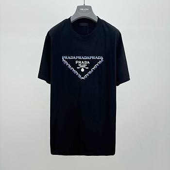 	 Bagsaaa Prada Triangle Logo Black T-Shirt 02