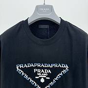 	 Bagsaaa Prada Triangle Logo Black T-Shirt 02 - 4