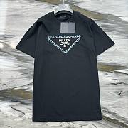 	 Bagsaaa Prada Triangle Logo Black T-Shirt 02 - 3